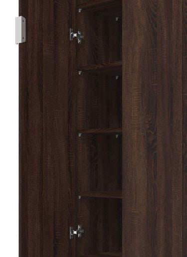 Cotswold Dark Brown Two-Door Utility Cupboard with Seven Internal Compartments - UK Luxury Furniture